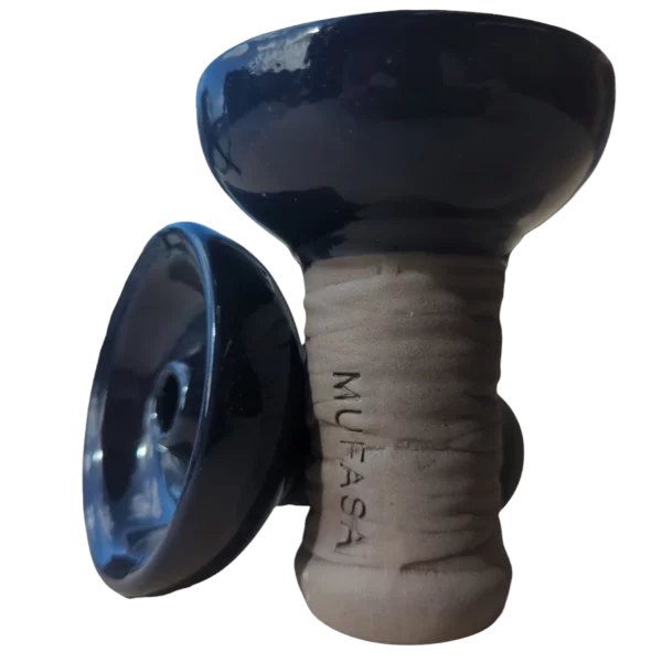 mufasa premium clay phunnel hookah bowl for hmd heat management fits all types of hookah one choice light line work with hmd and foil twe dark blue