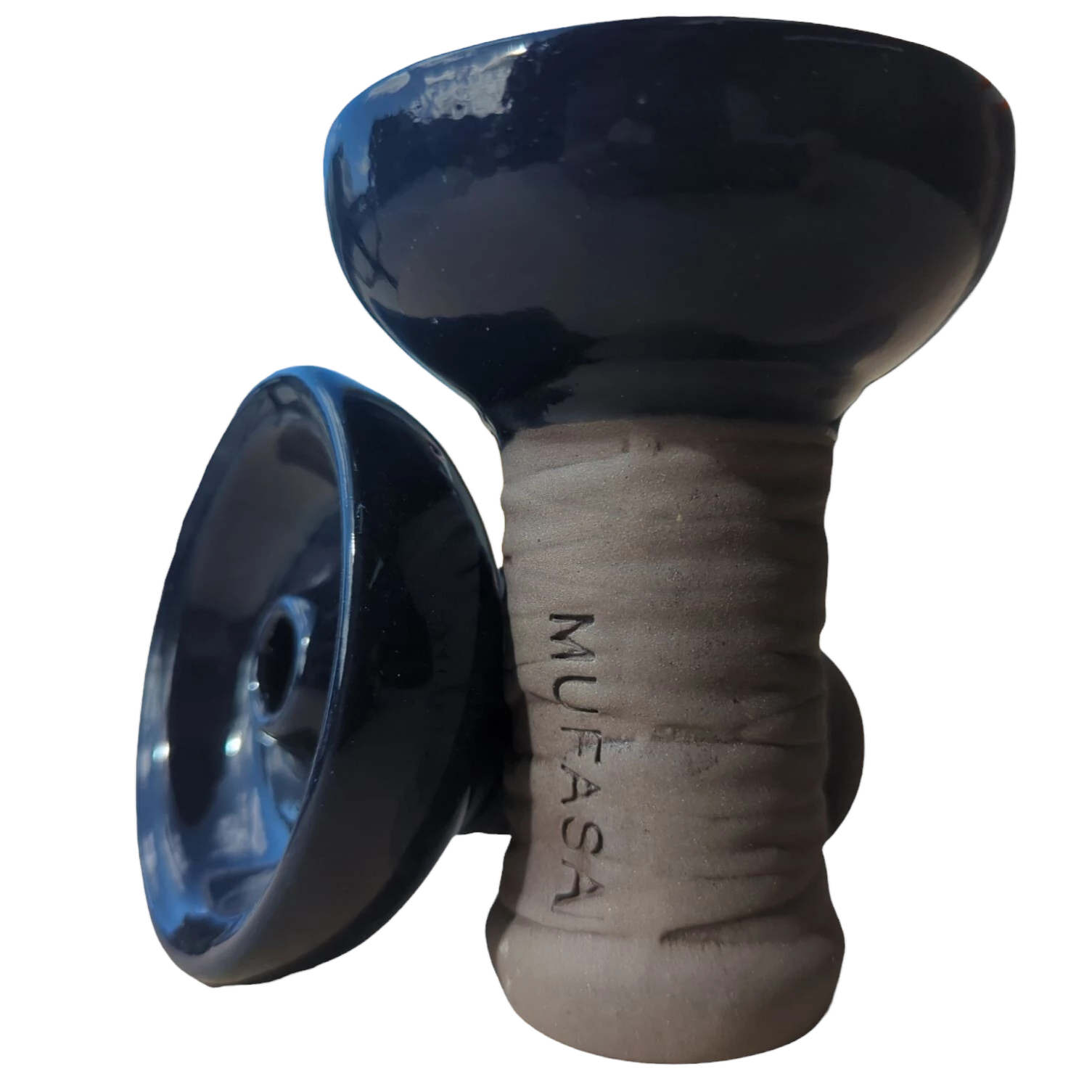 mufasa premium clay phunnel hookah bowl for hmd heat management fits all types of hookah one choice light line work with hmd and foil twe dark blue