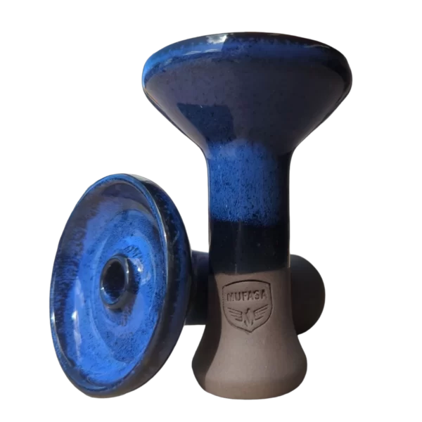 mufasa premium clay phunnel hookah bowl set with hmd heat management device aluminium fits all types of hookah set one choice light line two blue